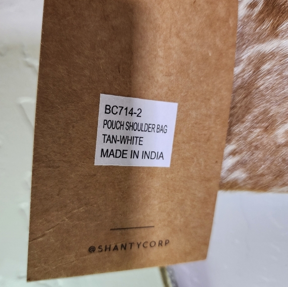 NEW The Shanty Corporation Cowhide Crossbody Pouch Purse - Picture 5 of 8